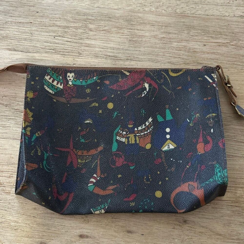 Piero Guidi the magic Circus black pouch vintage bag clutch made in Italy